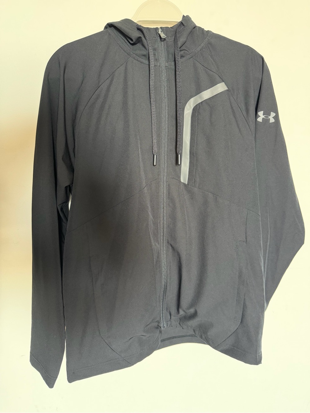 Under Armour Men's Charcoal Hooded Performance Jacket with Reflective Trim